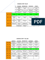 Horario Step 7 Blue: Monday Tuesday Wednesday Thursday Friday