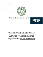 International Islamic University: Registration No: 58-FBAS/BSBIO/S19