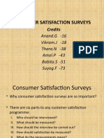 Consumer Satisfaction Surveys: Credits