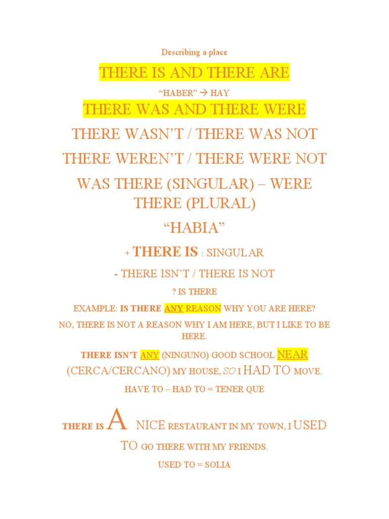 Describing A Place Prep There Is There Are | PDF | Foreign Language Studies