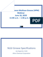 High-Performance Multiuse Grease (HPM) Webinar June 18, 2020 11:00 A.M. - 1:30 P.M. EST