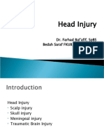 Head Injury: Dr. Farhad Bal'Afif, Spbs Bedah Saraf Fkub/Rssa Malang