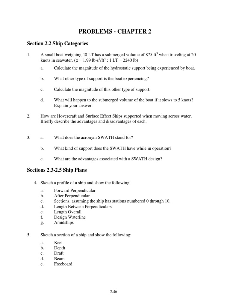 Problems - Chapter 2: Section 2.2 Ship Categories | PDF | History