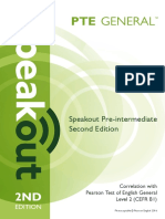 Speakout Pre-Intermediate Second Edition: Correlation With Pearson Test of English General Level 2 (CEFR B1)