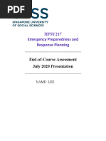 HFSY217 Emergency Preparedness and Response Planning: End-of-Course Assessment July 2020 Presentation