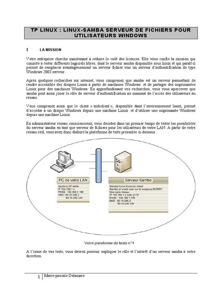 Serveur Samba : Guide d'installation et tests | PDF | Serveur ...