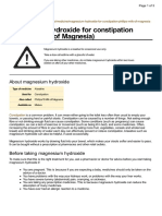UK Patient Magnesium Hydroxide For Constipation Medication Leaflet