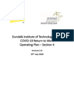 Dundalk Institute of Technology (Dkit) Covid-19 Return To Work Operating Plan - Section 4