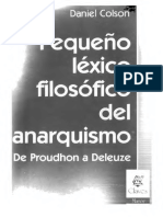 Colson, Daniel - Léxico Filosófico Del Anarquismo. de Proudhon A Deleuze