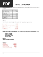 Answer Key To Test #1 - ACCT-312 - Fall 2019