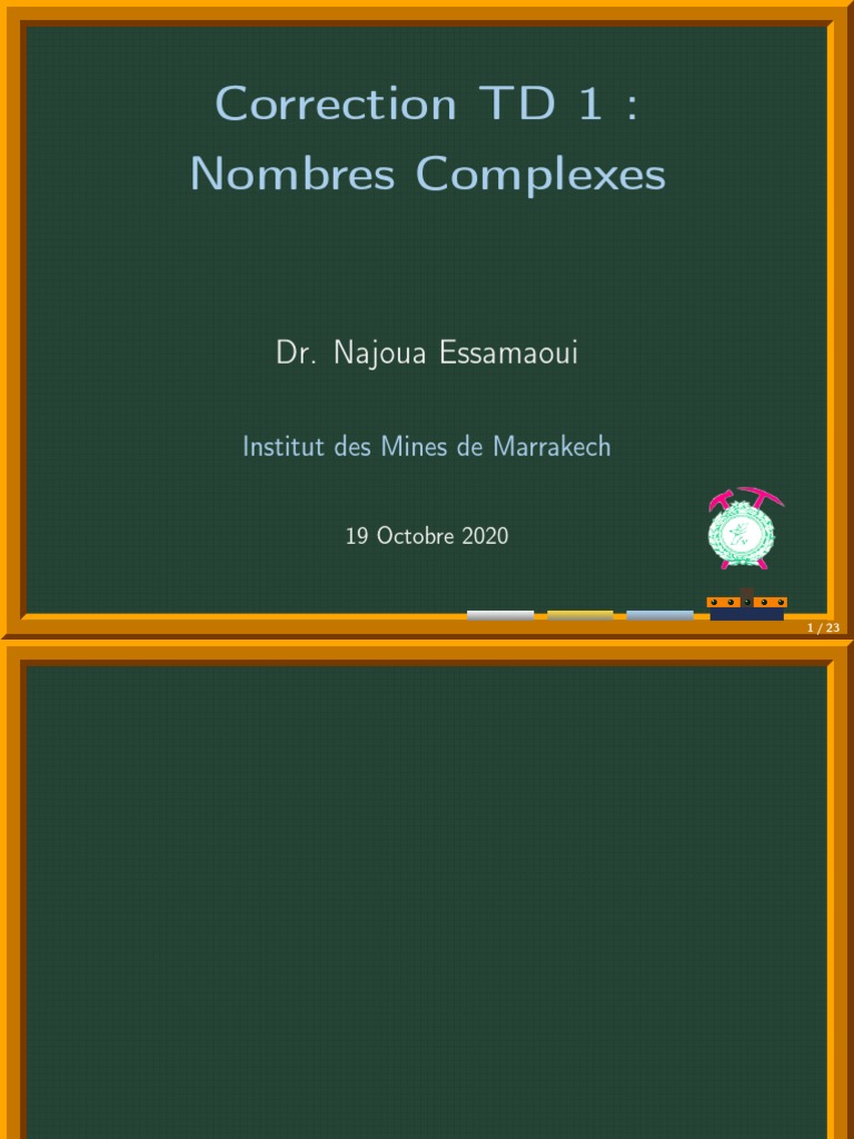 Correction TD Nombres Complexes | PDF | Nombre complexe | Analyses