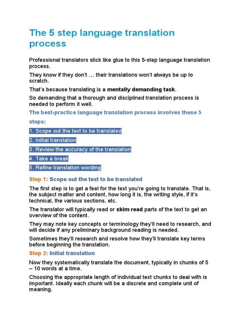 The Best-Practice Language Translation Process Involves These 5 Steps ...