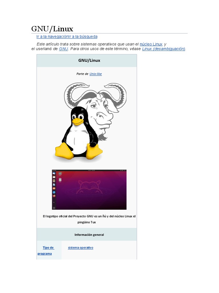 Sistemas Operativos GNU/Linux: Guía Completa | PDF | Ñu | Software libre