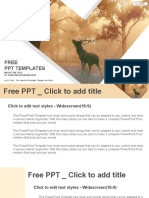 Wild Forest Landscape of A Red Deer in The Mist PowerPoint Templates Widescreen