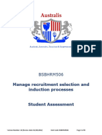 Manage recruitment selection and induction processes