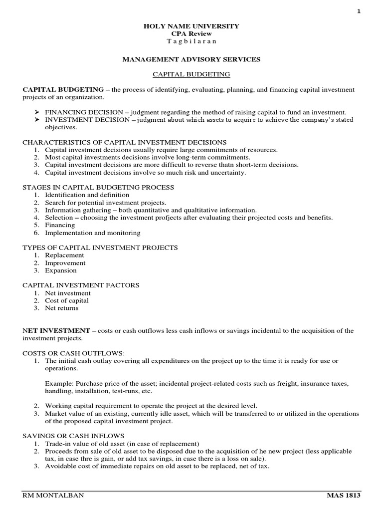 Capital Budgeting Overview and Methods | PDF | Time Value Of Money ...