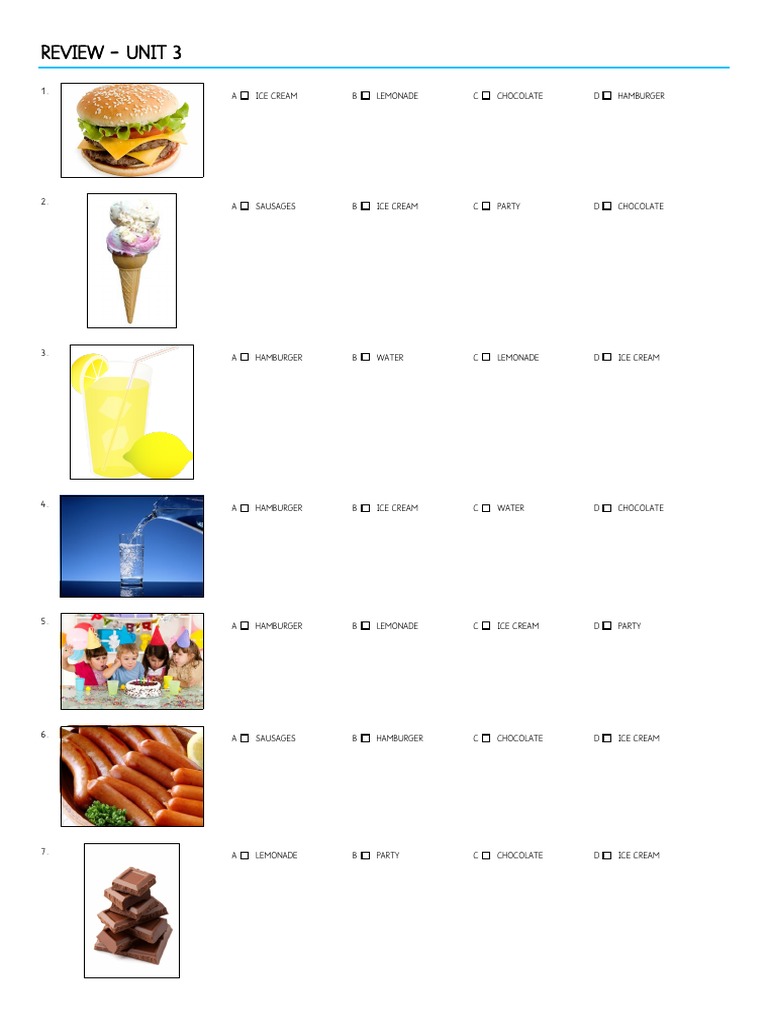 Unit 3 Review: Food and Drinks | PDF | Cooking, Food & Wine