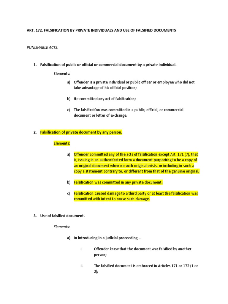 Falsification of Documents Explained | PDF | Fraud | Forgery