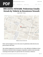 BREAKING NEWARK: Pedestrian Fatally Struck by Vehicle in Downtown Newark