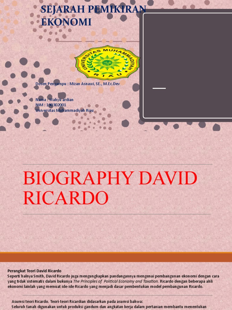 Teori Ekonomi David Ricardo | PDF