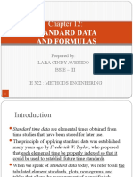 Standard Data and Formulas: Prepared By: Lara Cindy Avenido Bsie - Iii Ie 322: Methods Engineering