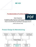 Fundamentals of Limits and Fits: Notes Prepared by Dr. Suhas S. Joshi, Department of Mechanical Engineering, Indian