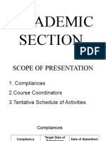 Academic Section Scope and Schedule