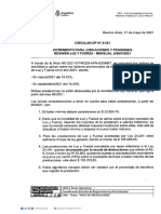 Circular DP #21-21 Incremento para Jubilacioes y Pensiones Regimen Luz y Fuerza - Mensual Junio-2021