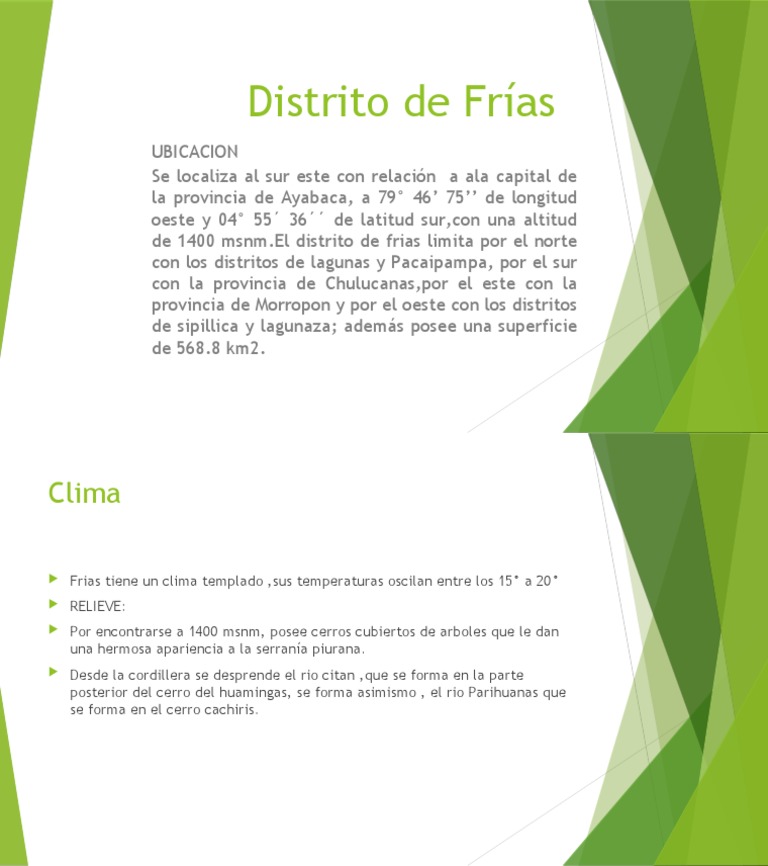 Altitud y ubicación del distrito de Frías | PDF
