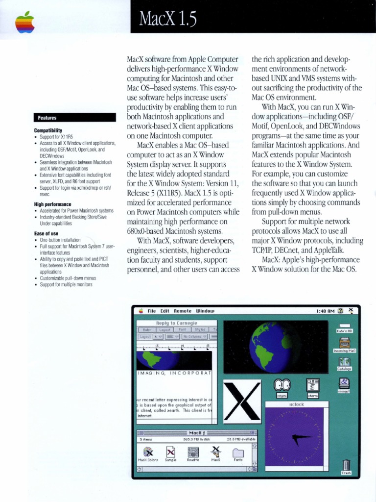 Apple MacX 1.5 Brochure - Jun 1995 | PDF