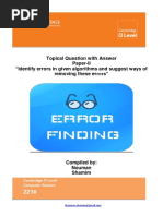 Finding Errors (Past Paper Questions With Answer) - Unlocked