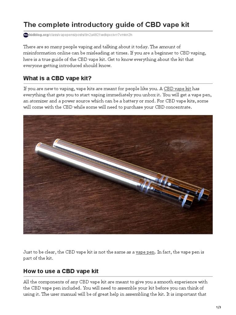The Complete Introductory Guide of CBD Vape Kit | PDF | Electronic ...