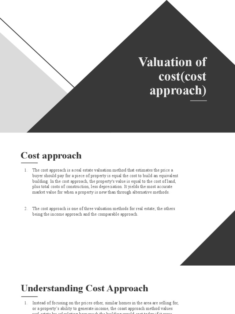 Valuation Based On Cost PDF Real Estate Appraisal Depreciation