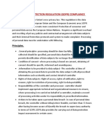 General Data Protection Regulation (GDPR) Complaince: Principles