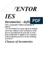 Inventor IES: Inventories - Defined