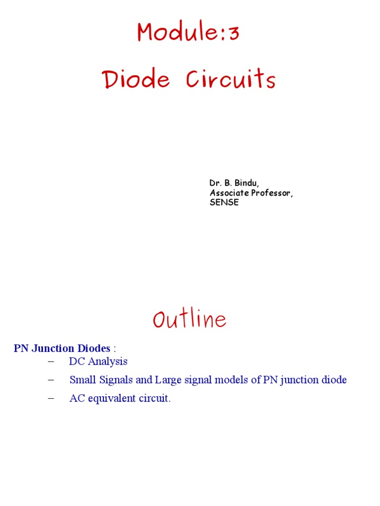 Diode Circuits DC and AC Analysis Using Equivalent Circuit Models