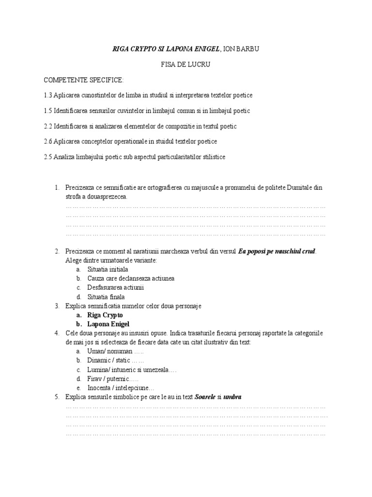 Riga Crypto Fisa de Lucru Recapitulare | PDF