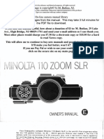 Minolta 110 Zoom SLR - User Manual