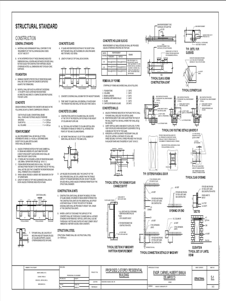 Structural Standards for 2-Storey House | PDF | Beam (Structure) | Column