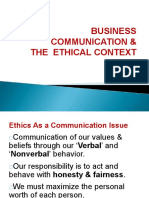 Business Communication & The Ethical Context