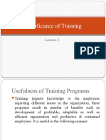 Significance of Training