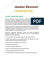 Pertumbuhan Ekonomi: Teori David Ricardo