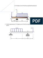 Bawah Ini.: 1. Gambarkan Diagram Gaya Geser (V) Dan Diagram Momen (M) Untuk Beam Yang Ditunjukkan Pada Gambar Di