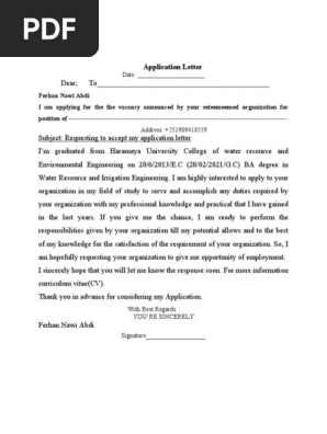 application letter