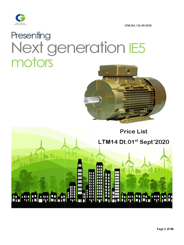 Crompton Greaves (CG Power) Motors Catalogue and Price List 2019 PDF PDF Electric Motor