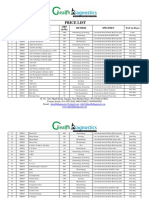 Price List: S. No Test Code Test Name MRP (In RS) Method Specimen TAT (In Days)