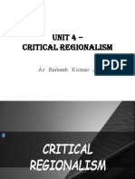 Unit 4 - Critical Regionalism: Ar Ramesh Kumar A