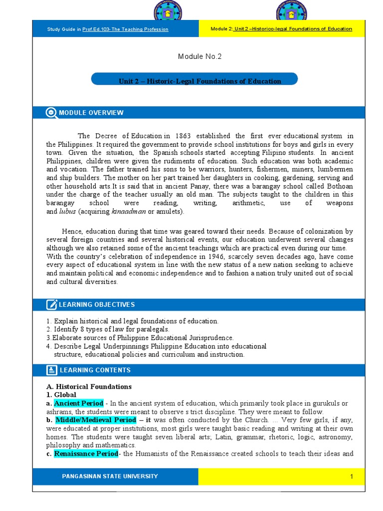 Legal Foundations of Philippine Education | PDF | Intellectual Property ...