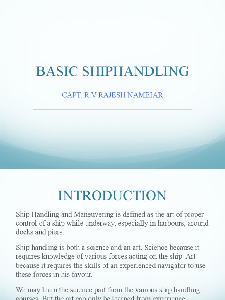 Ship Handling and Maneuvering Basics | PDF | Tugboat | Anchor
