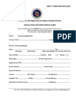 Application For Employement Odpp 1 Form Revised 2020